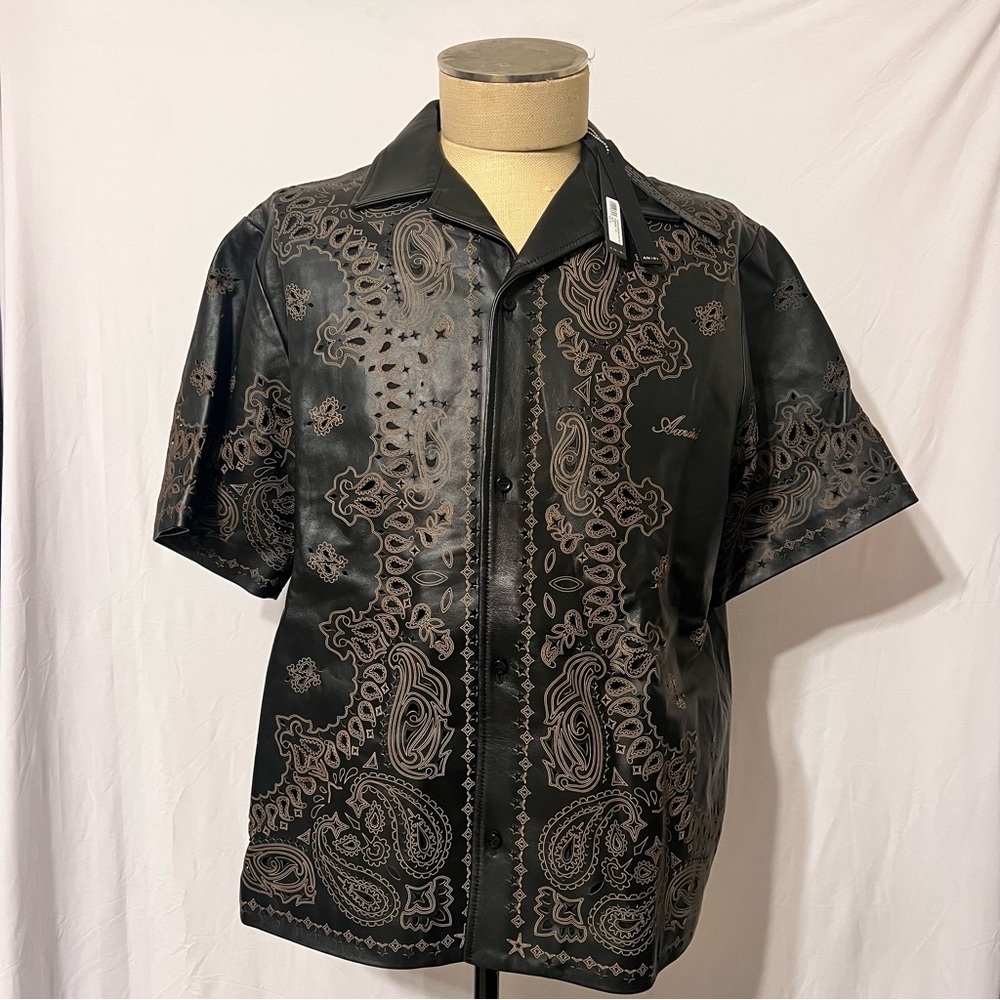 Amiri
Leather Bandana Bowling Shirt